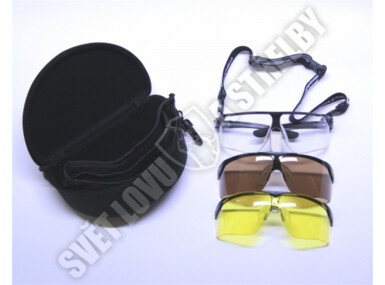 Sada střeleckých brýlí Peltor - žluté, kouřové, čiré